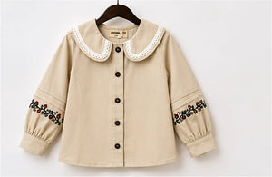 Ivory Embroidered Girls Co-ord Set | Premium Kidswear by Amoura Kids