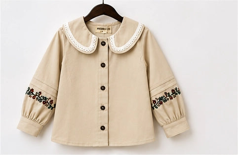 Ivory Embroidered Girls Co-ord Set | Premium Kidswear by Amoura Kids