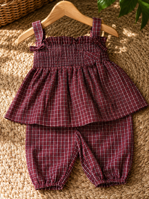 Berry Check Adventure Set | Premium Kidswear by Amoura Kids