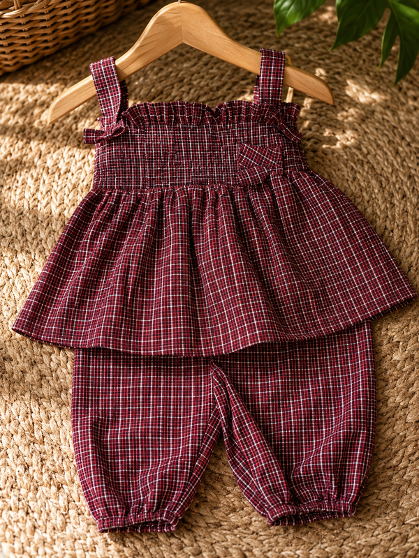Berry Check Adventure Set | Premium Kidswear by Amoura Kids