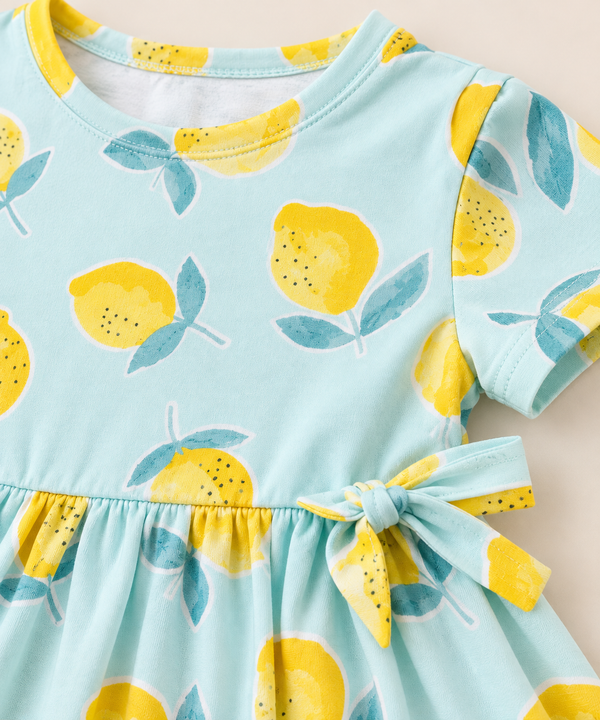 Lemon Bloom Cotton Frock | Kidswear by Amoura Kids