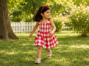 Cherry Picnic Dress | Premium Kidswear by Amoura Kids