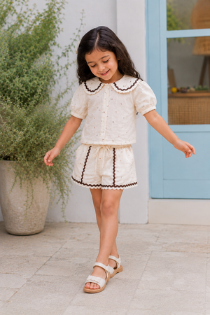 Cocoa Lace Charm Set | Premium Kidswear by Amoura Kids
