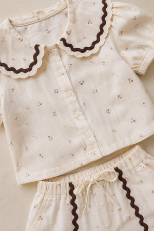 Cocoa Lace Charm Set | Premium Kidswear by Amoura Kids
