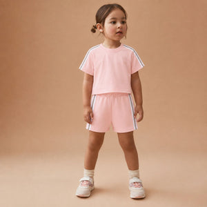 Rose Stripes Co-ord Set | Premium Kidswear by Amoura Kids