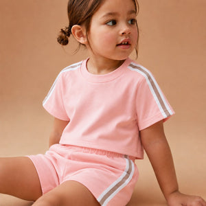 Rose Stripes Co-ord Set | Premium Kidswear by Amoura Kids