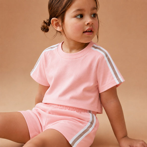 Rose Stripes Co-ord Set | Premium Kidswear by Amoura Kids
