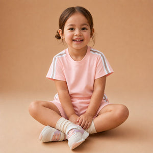 Rose Stripes Co-ord Set | Premium Kidswear by Amoura Kids