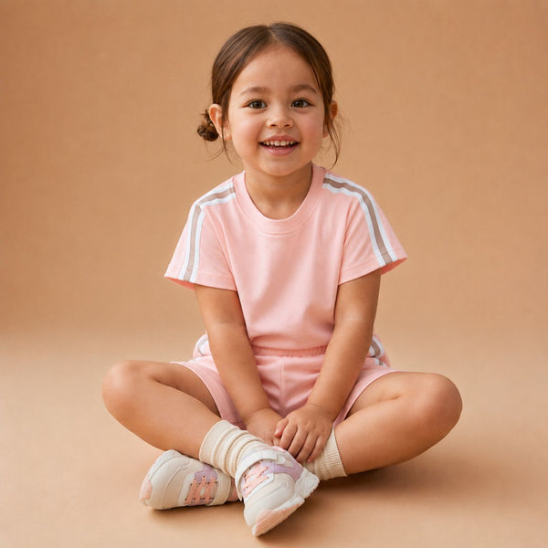 Rose Stripes Co-ord Set | Premium Kidswear by Amoura Kids