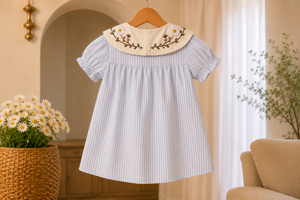Blue Sky Ribbon Dress | Premium Kidswear by Amoura Kids