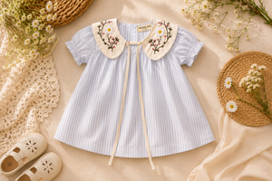 Blue Sky Ribbon Dress | Premium Kidswear by Amoura Kids