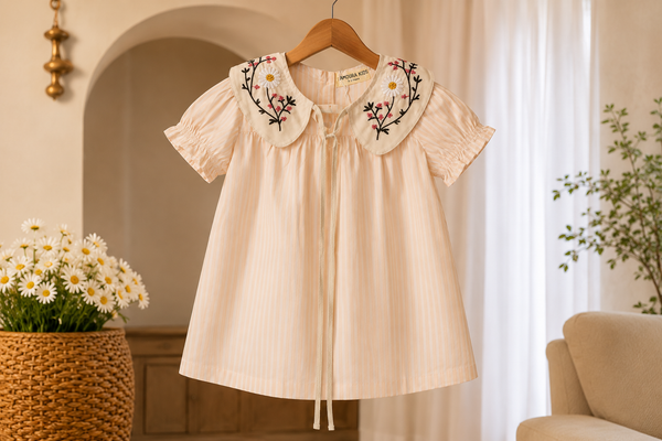 Vanilla Ribbon Dress | Premium Kidswear by Amoura Kids